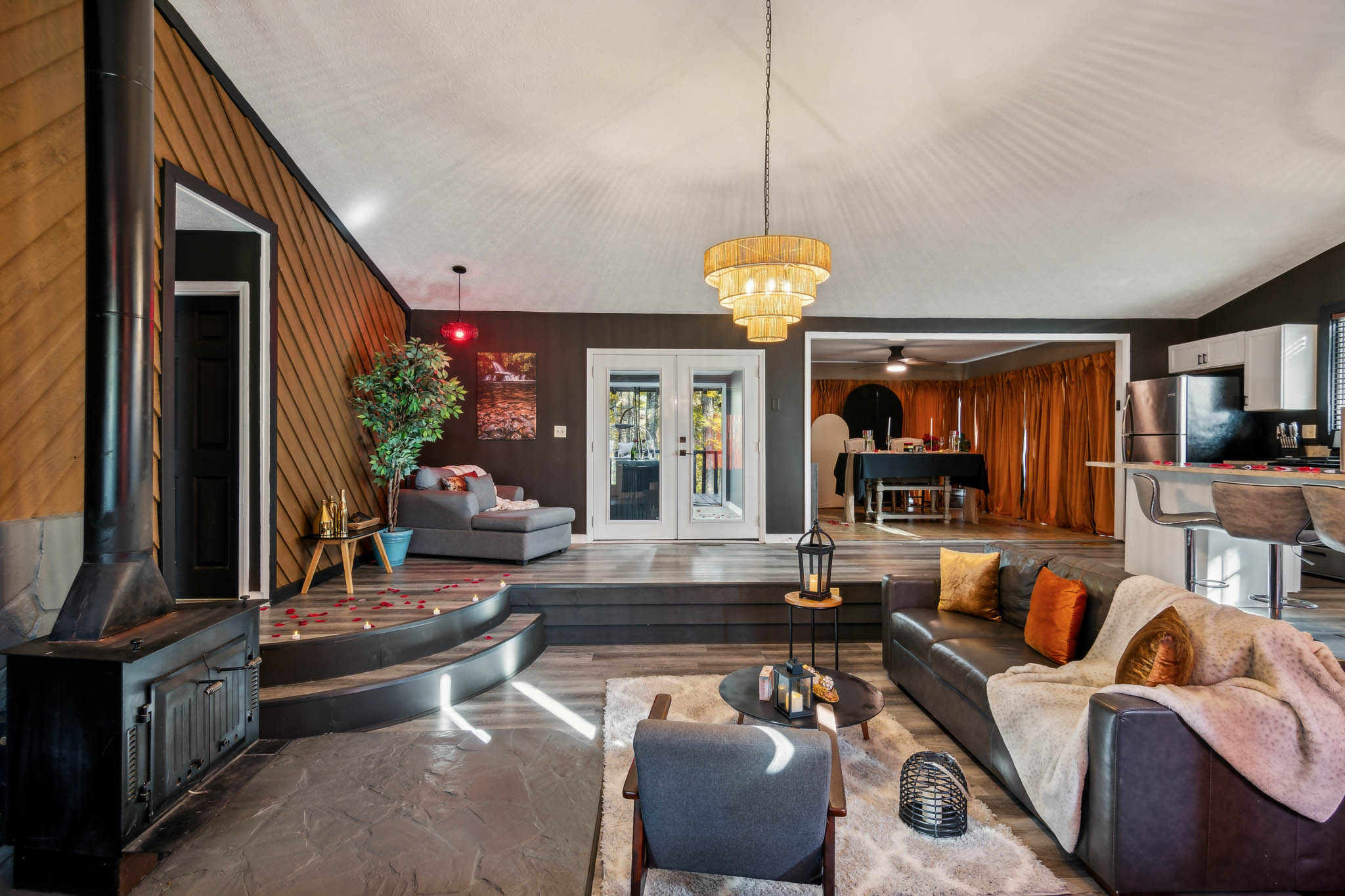 Intimate living space for couples getaway near Atlanta - relaxing movie room and lounge area Douglasville
